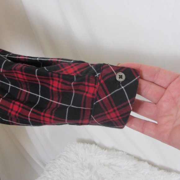 J. Jill Layered Blouse Plaid Tunic Button Down Long Sleeve Top Size Large - Picture 8 of 12